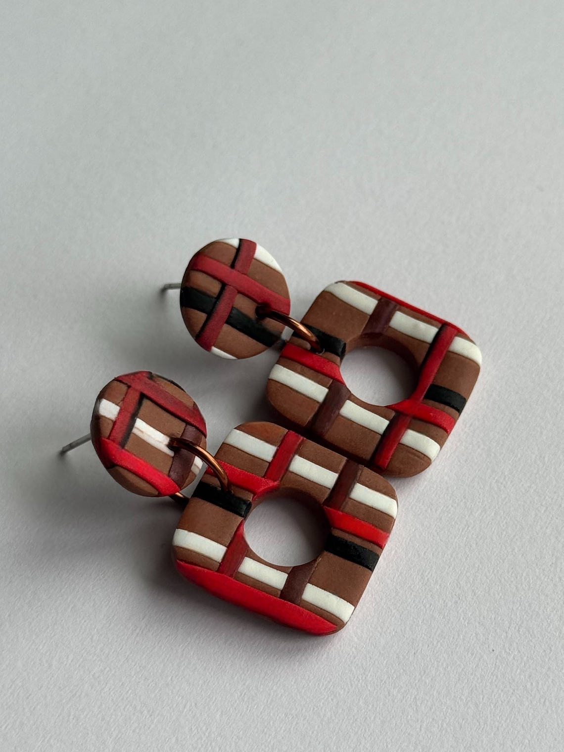 Brincos Padrão Canela Mini - Quadrado 1