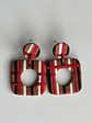 Brincos Padrão Canela - Quadrado - Thumbnail 2