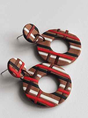 Brincos Padrão Canela - Redondo