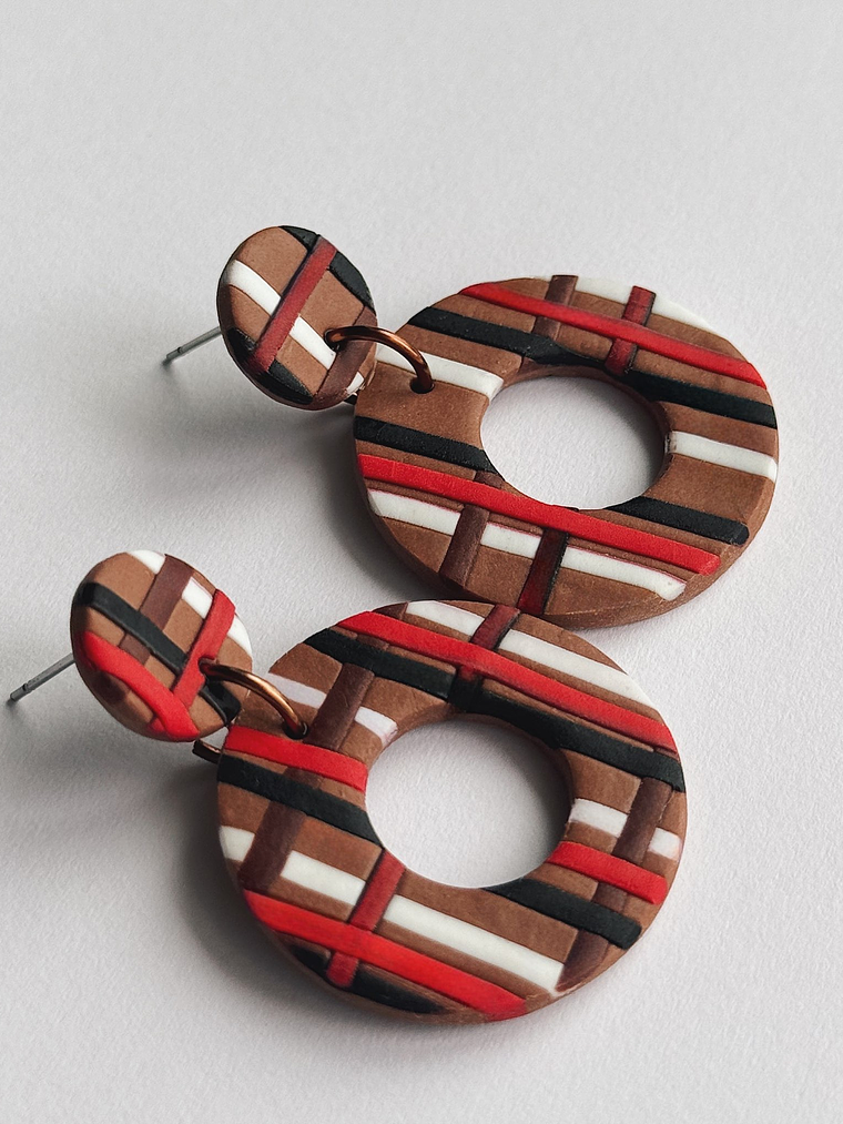 Brincos Padrão Canela - Redondo 1