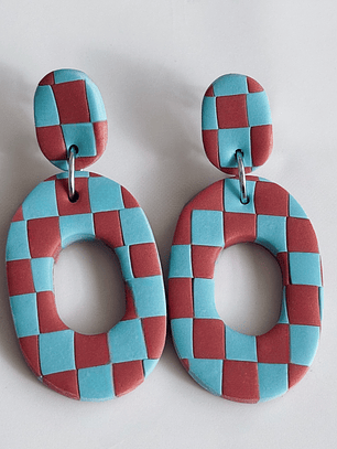 Brincos Padrão Barro - Oval 