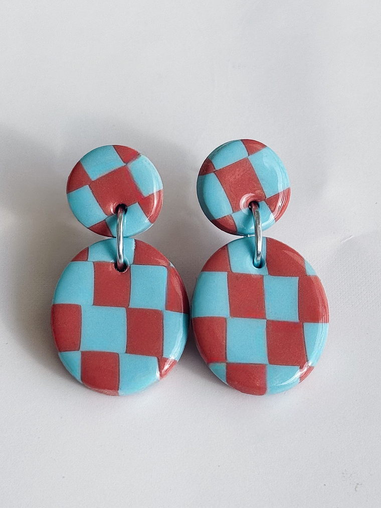 Brincos Padrão Barro mini - Oval envernizado 1