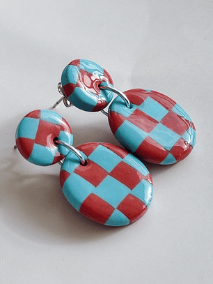 Brincos Padrão Barro mini - Oval envernizado