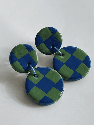 Brincos Padrão Fauna mini - Redondo envernizado