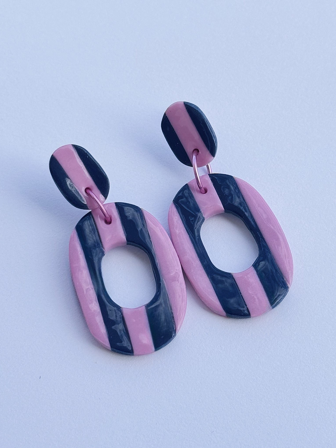 Brincos Padrão Naútico - Oval envernizado 1