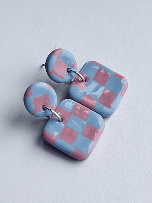 Brincos Padrão Candy Mini - Quadrado envernizado