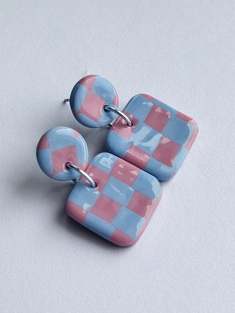 Brincos Padrão Candy Mini - Quadrado envernizado 1