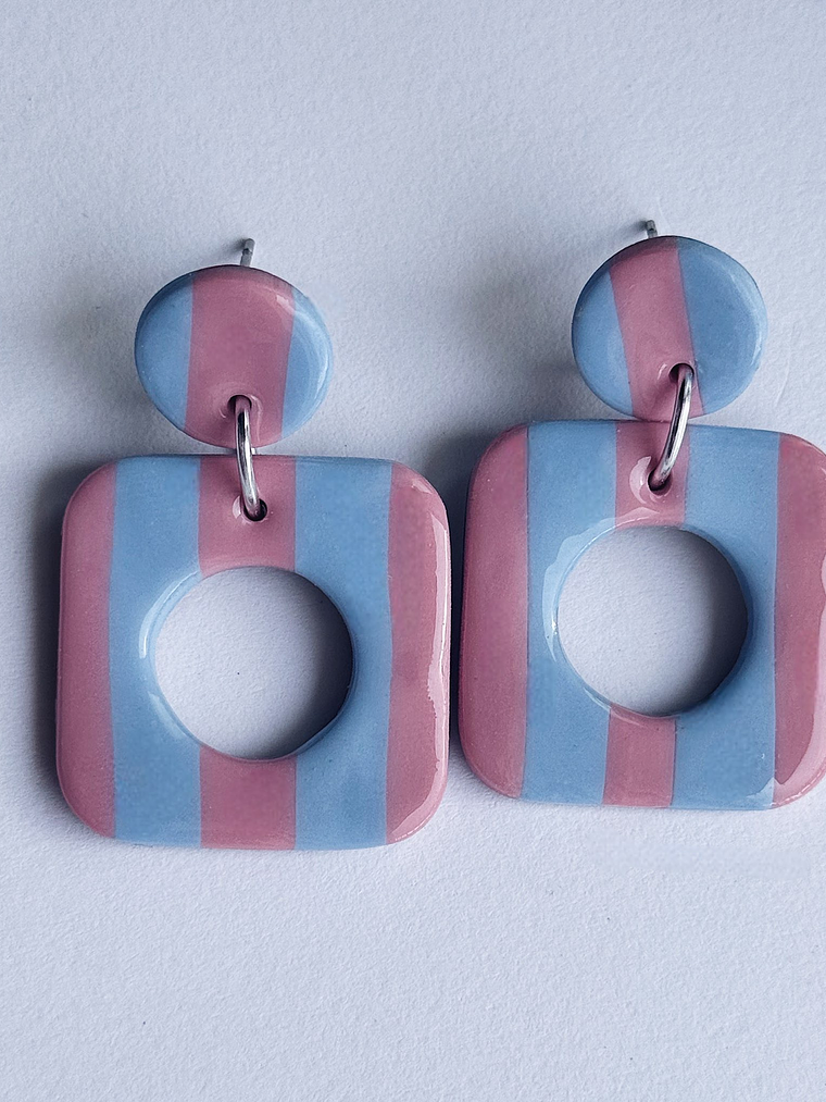 Brincos Padrão Candy - Quadrado envernizado v2 1