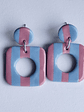 Brincos Padrão Candy - Quadrado envernizado v2 - Thumbnail 1
