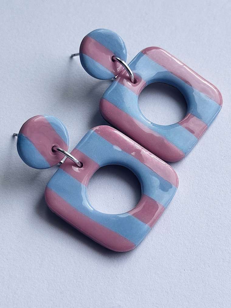 Brincos Padrão Candy - Quadrado envernizado v2 2