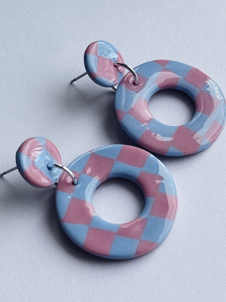 Brincos Padrão Candy - Redondo envernizado 1