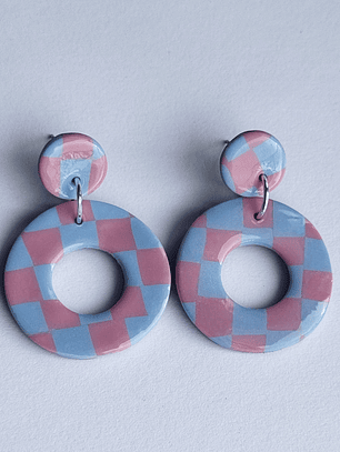 Brincos Padrão Candy - Redondo envernizado