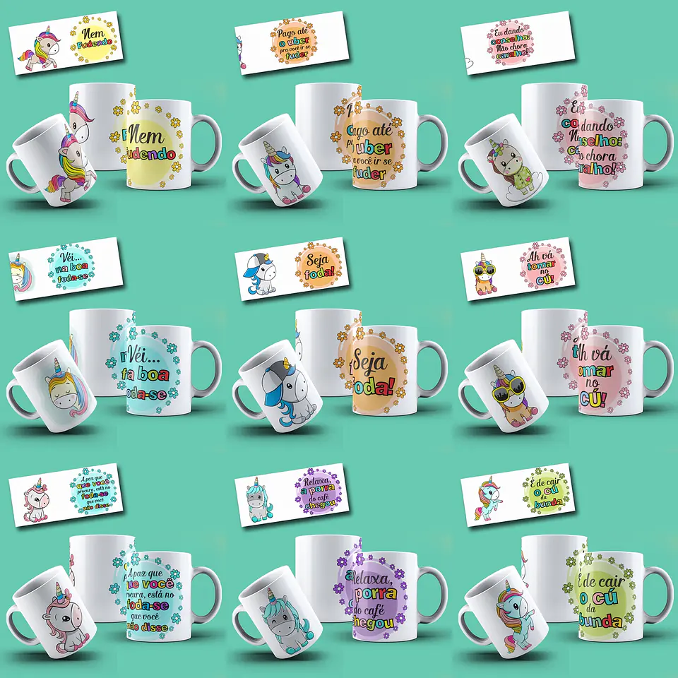 15 Arte Caneca Unicórnio Sem Humor Editável em Corel Draw 1