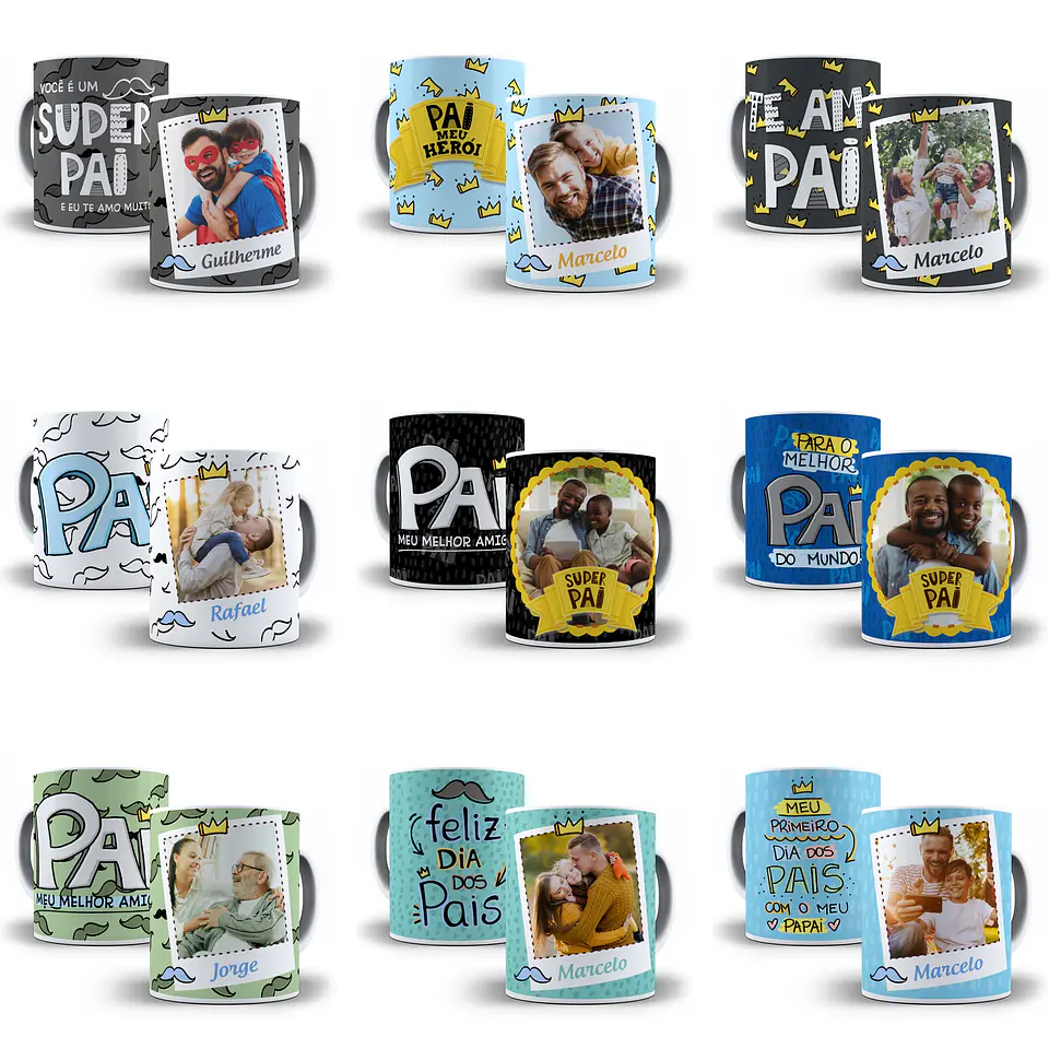 20 Artes Caneca Dia dos Pais Com Fotos P4 Editável em Corel Draw 1
