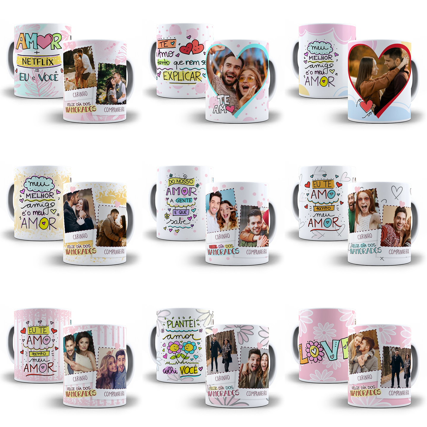 20 Artes Caneca Dia dos Namorados P3 Editável Cdr + Png 1