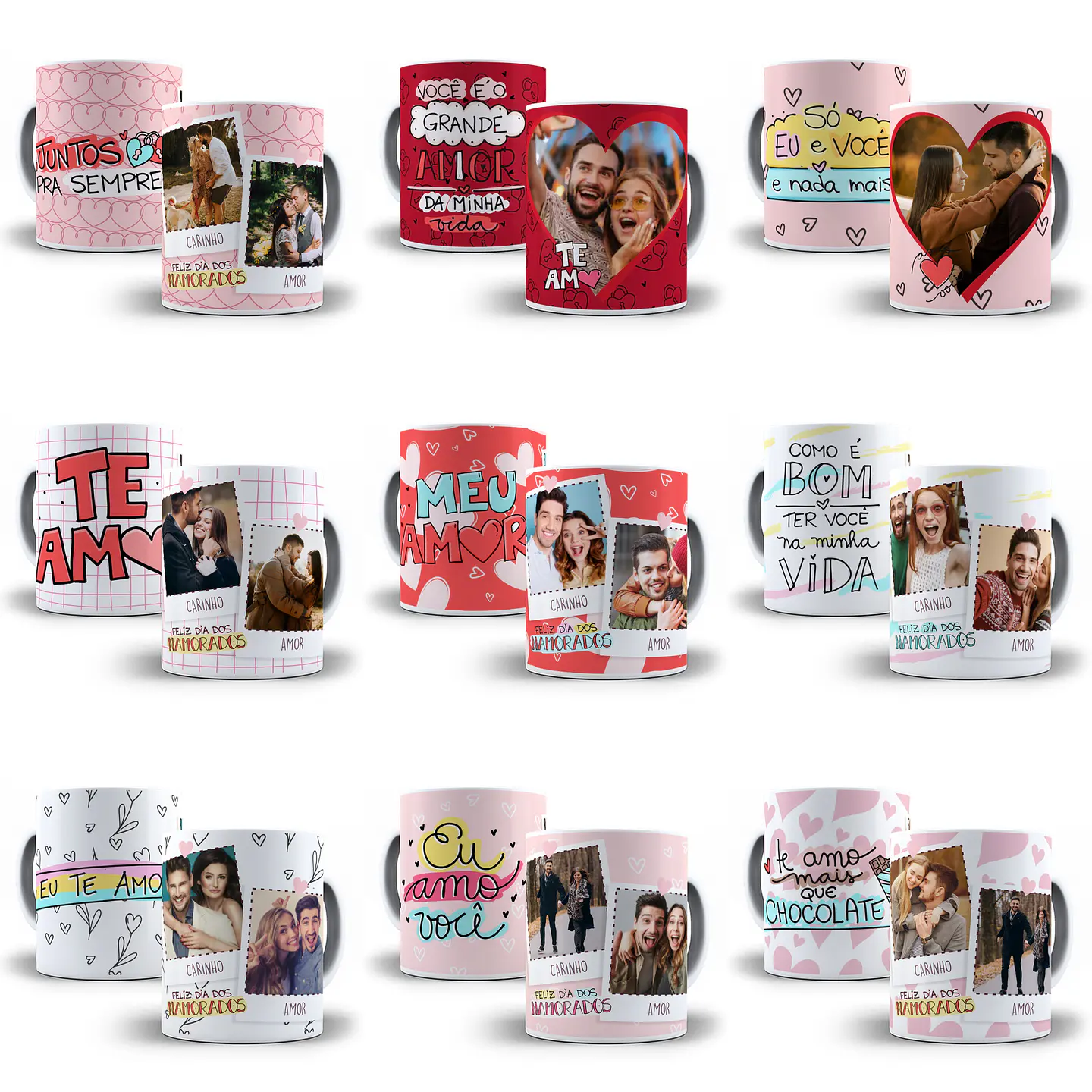 20 Artes Caneca Namorados P2 Editável Cdr + Png 2