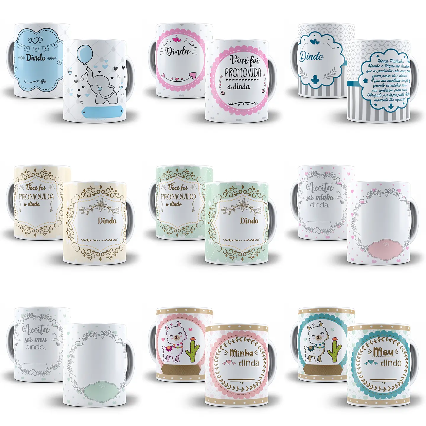 22 Artes Caneca Dindos Editável em Corel Draw 1