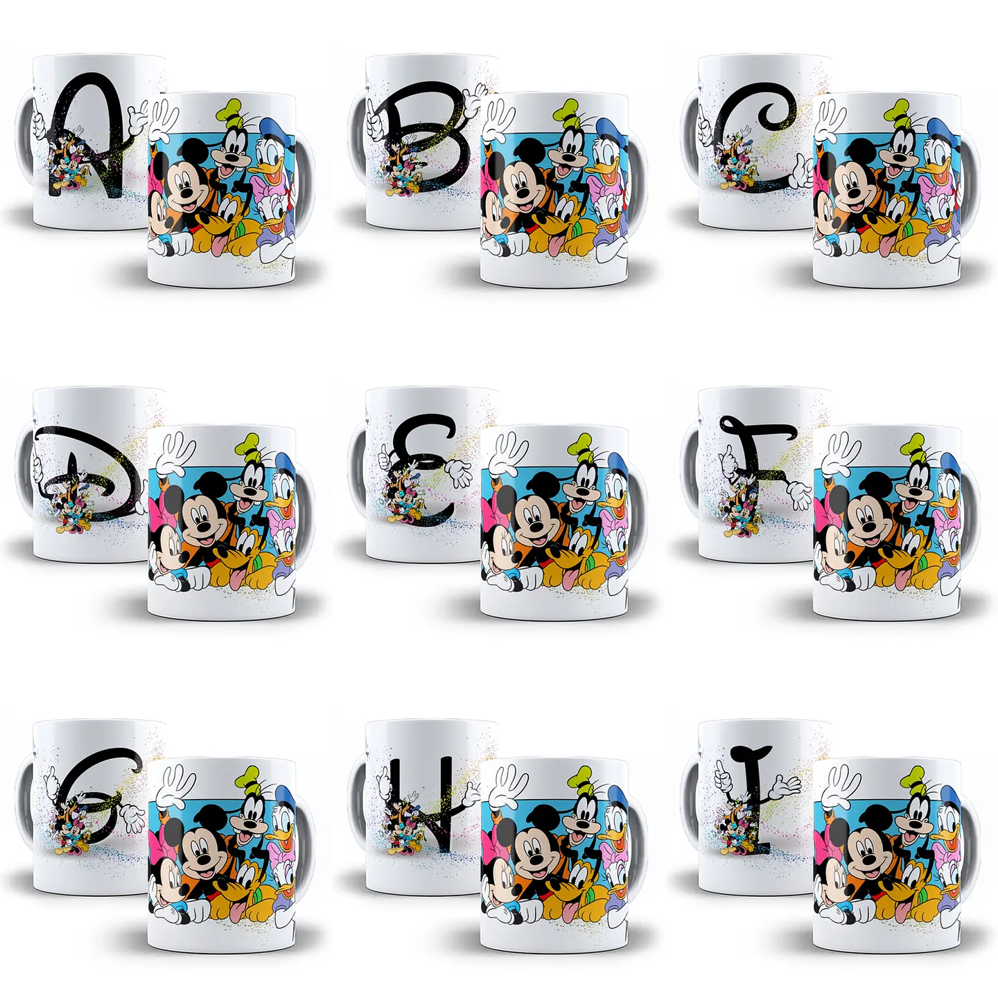 26 Artes Canecas Alfabeto Turma do Mickey Arquivo em Jpge/Png 2