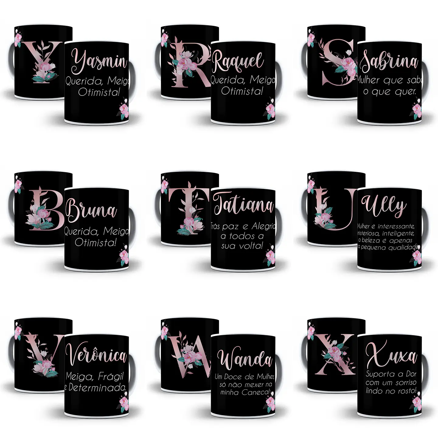 26 Artes Caneca Alfabeto Nomes e Significados Editável em Corel Draw 3