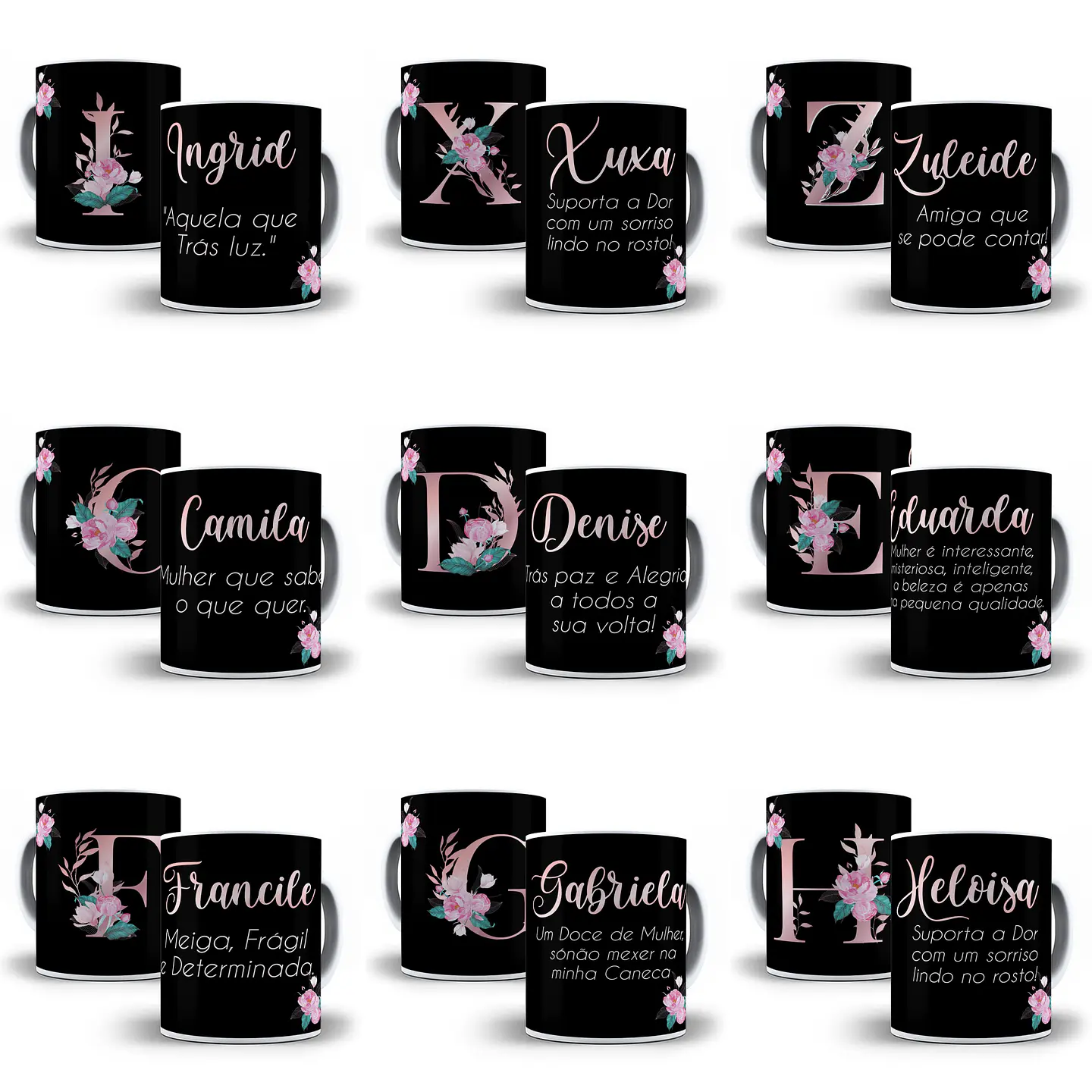 26 Artes Caneca Alfabeto Nomes e Significados Editável em Corel Draw 2