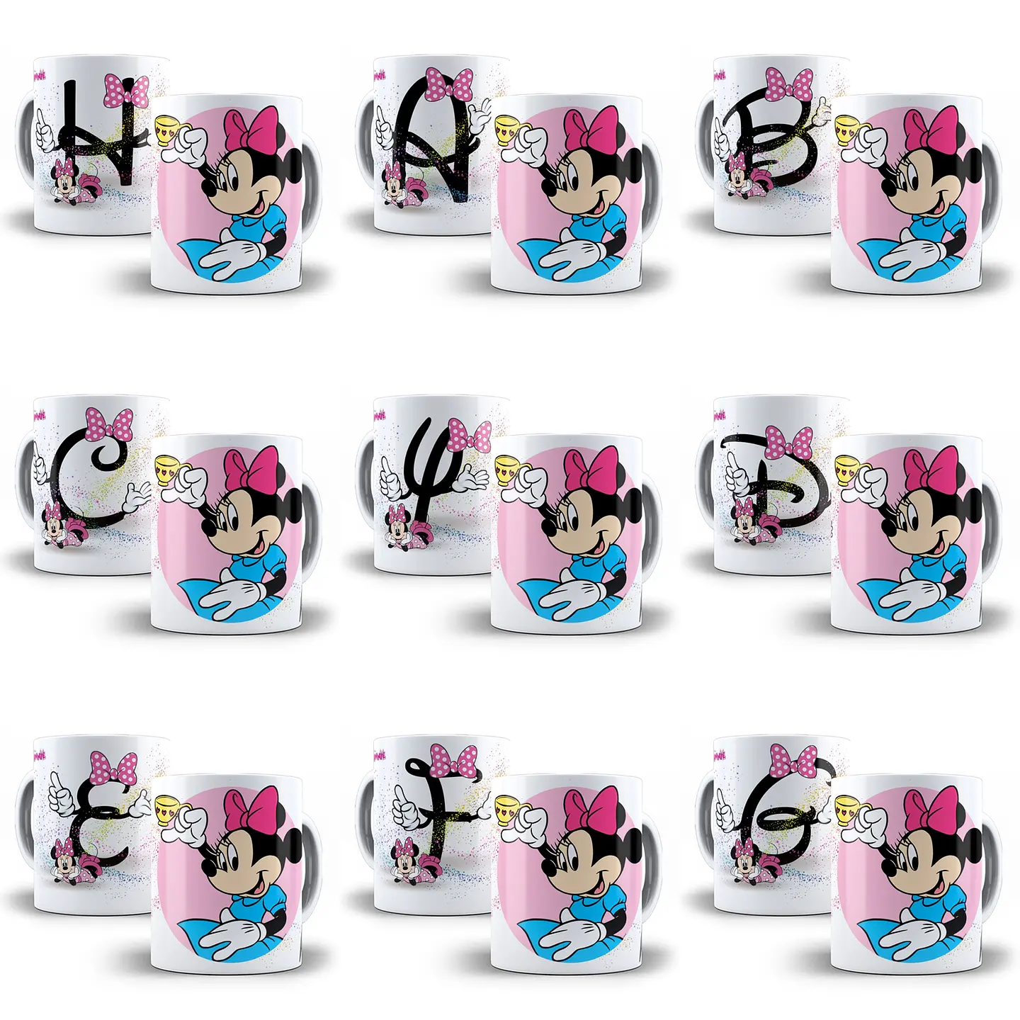 26 Artes Canecas Alfabeto Minnie Arquivo em Jpge/Png 2