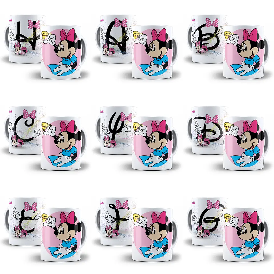 26 Artes Canecas Alfabeto Minnie Arquivo em Jpge/Png 2
