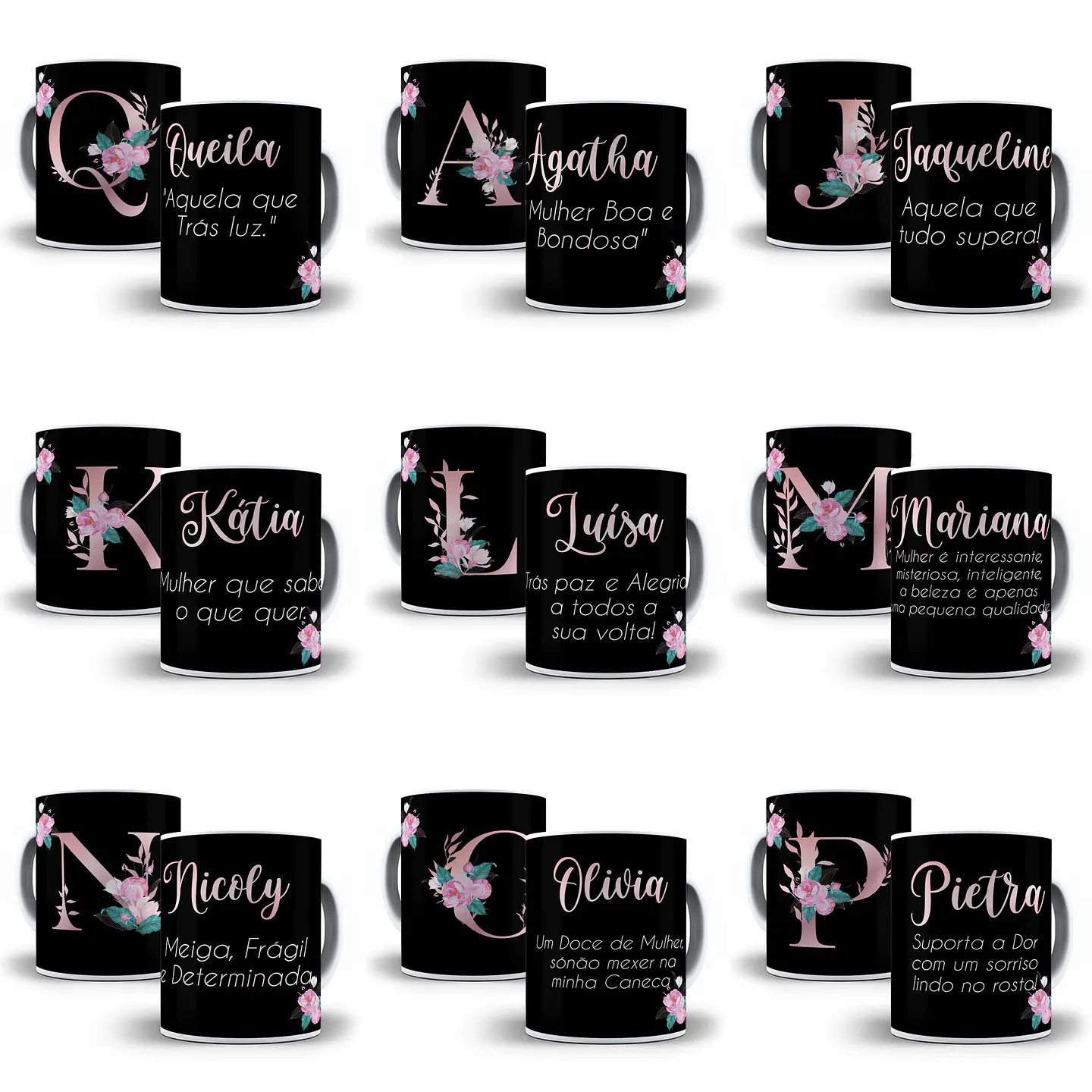 26 Artes Caneca Alfabeto Nomes e Significados Editável em Corel Draw 1