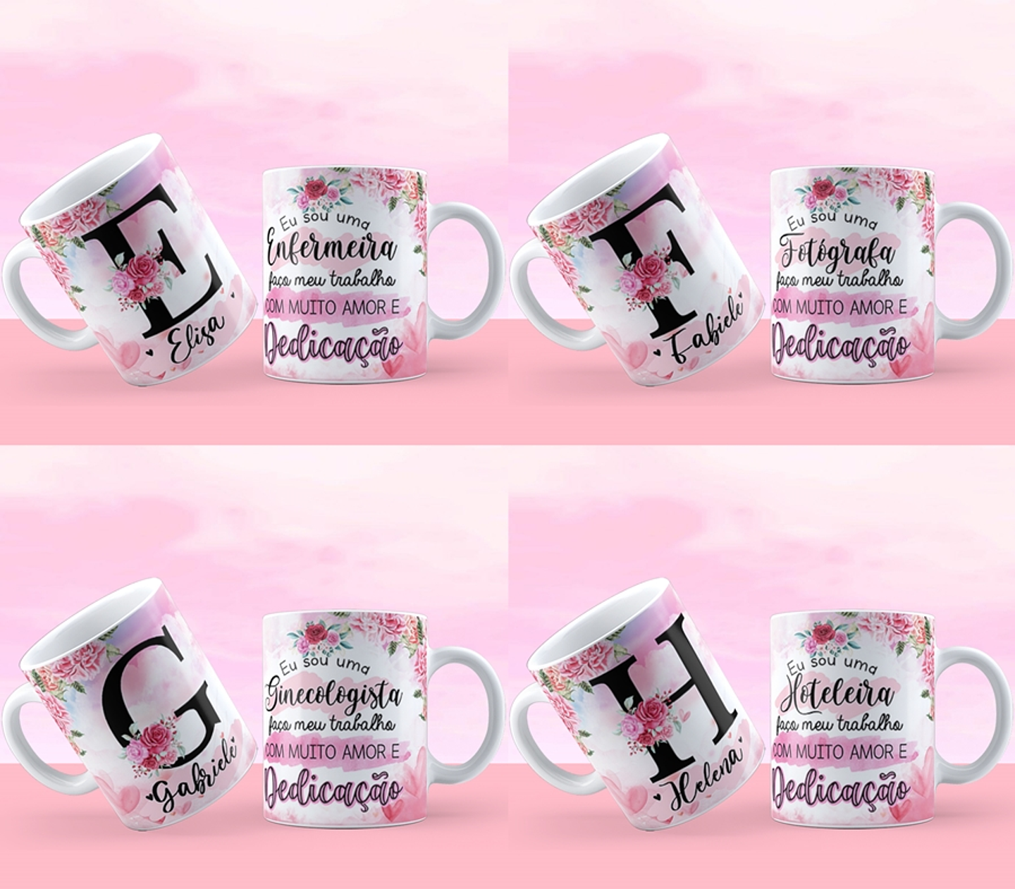 26 Artes Caneca Alfabeto Profissões Editável em Corel Draw 2