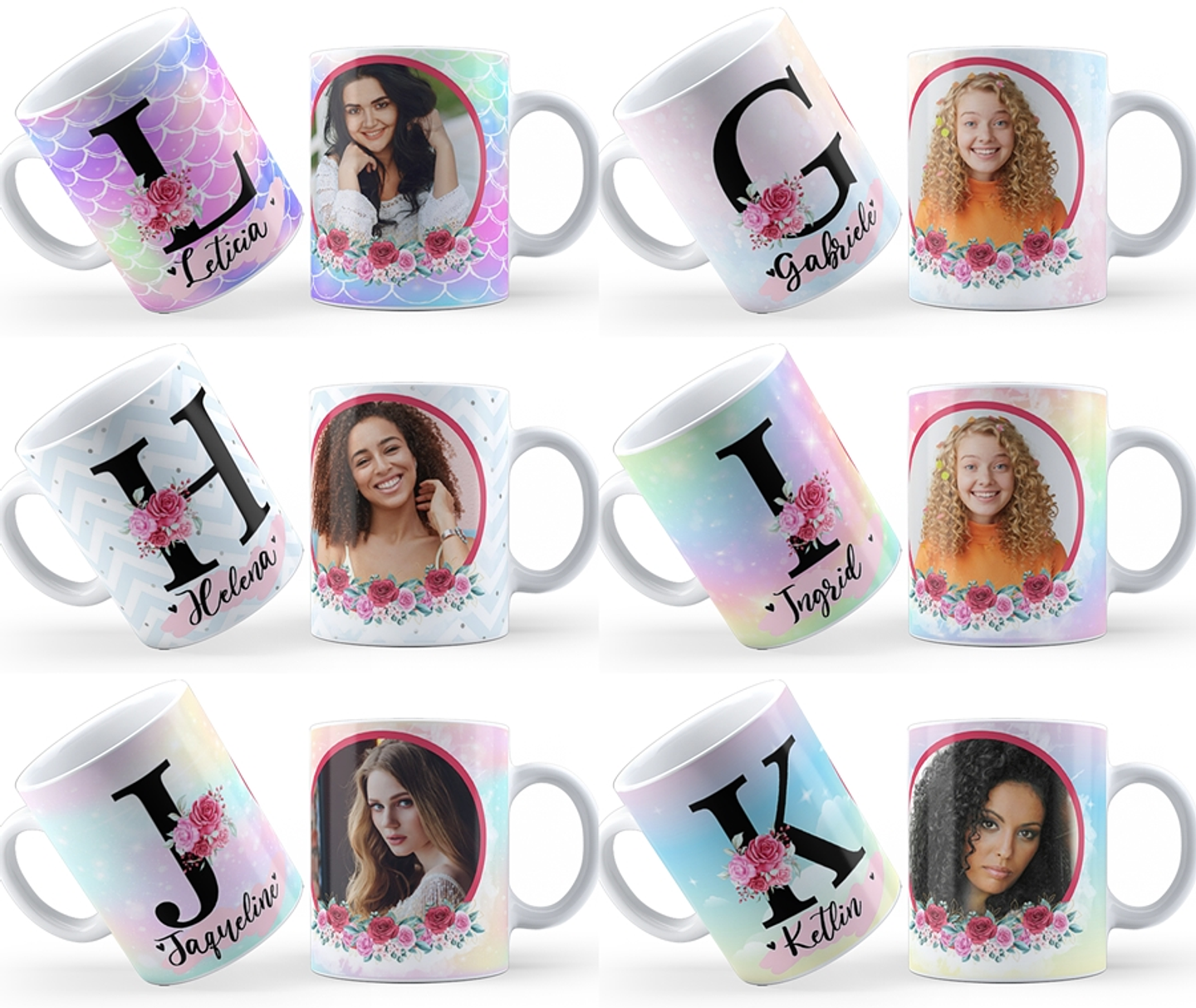 26 Artes Caneca Alfabeto Fotos Editável em Corel Draw 2