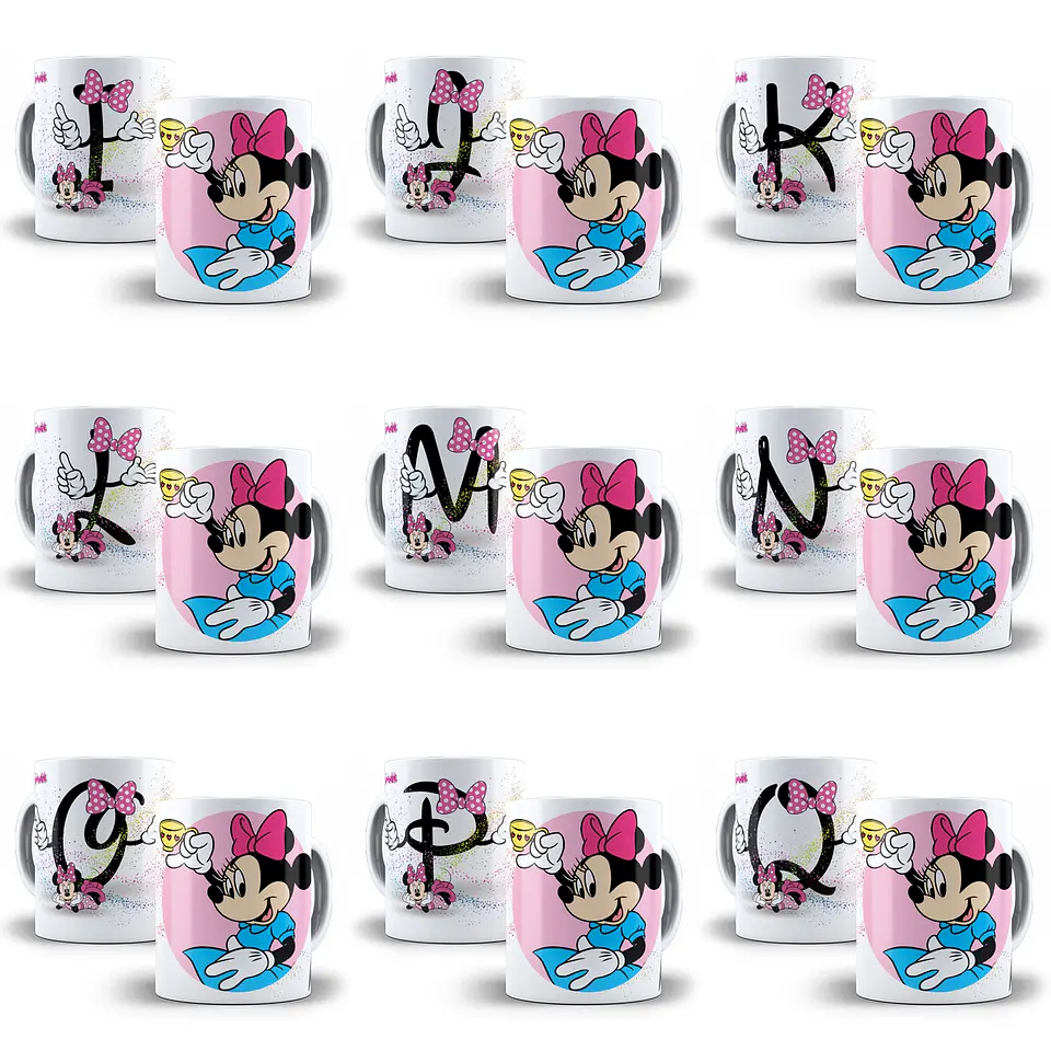 26 Artes Canecas Alfabeto Minnie Arquivo em Jpge/Png 1