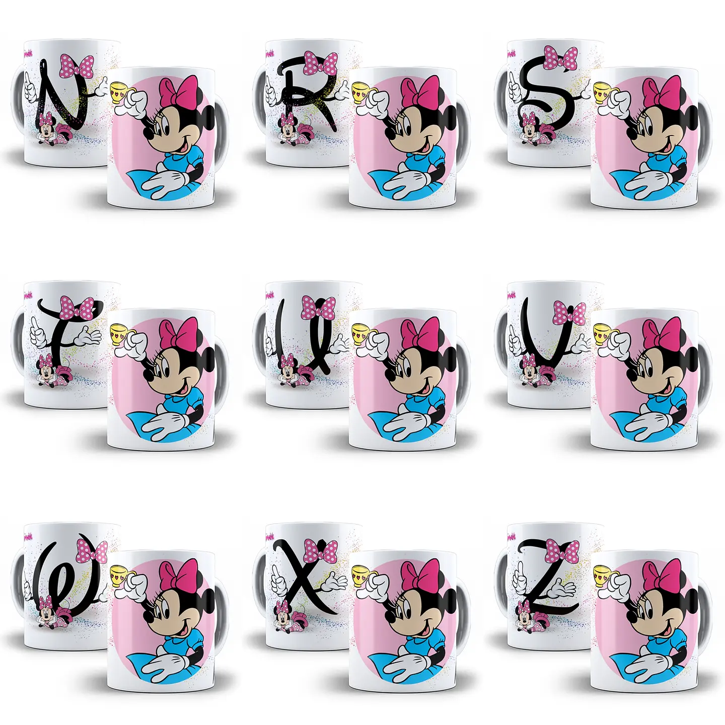 26 Artes Canecas Alfabeto Minnie Arquivo em Jpge/Png 3