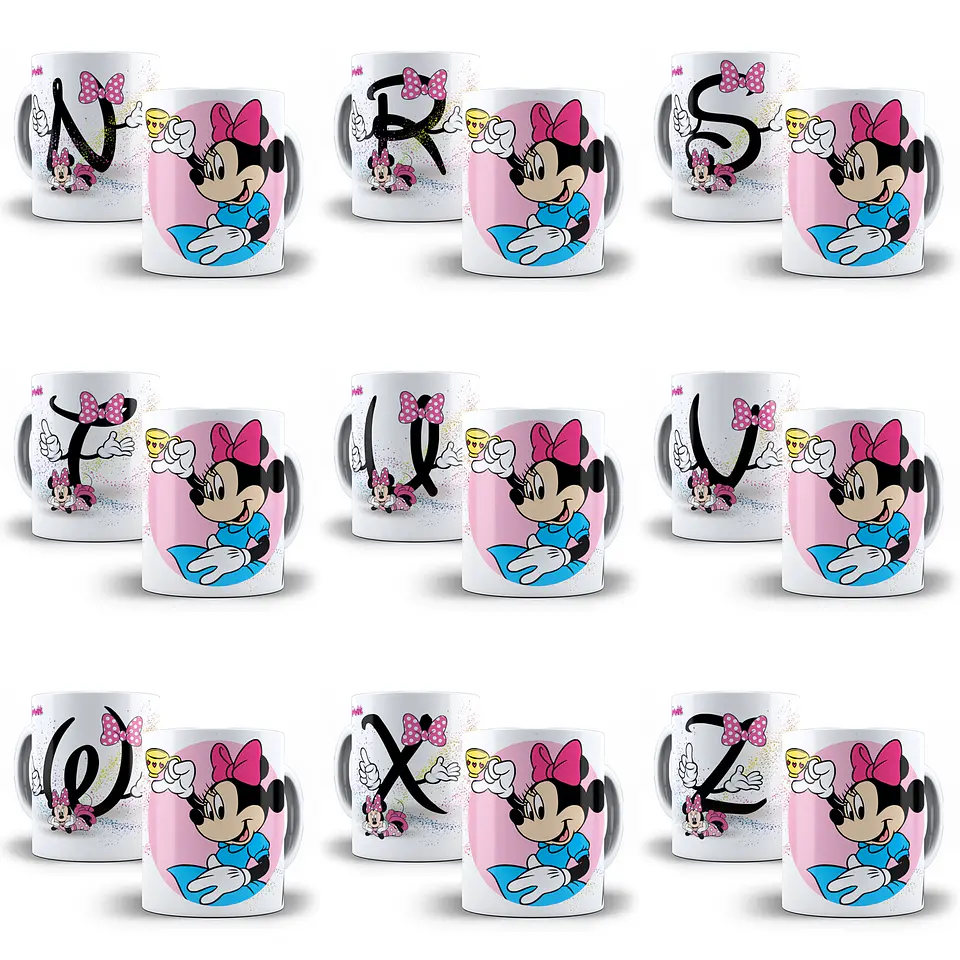 26 Artes Canecas Alfabeto Minnie Arquivo em Jpge/Png 3
