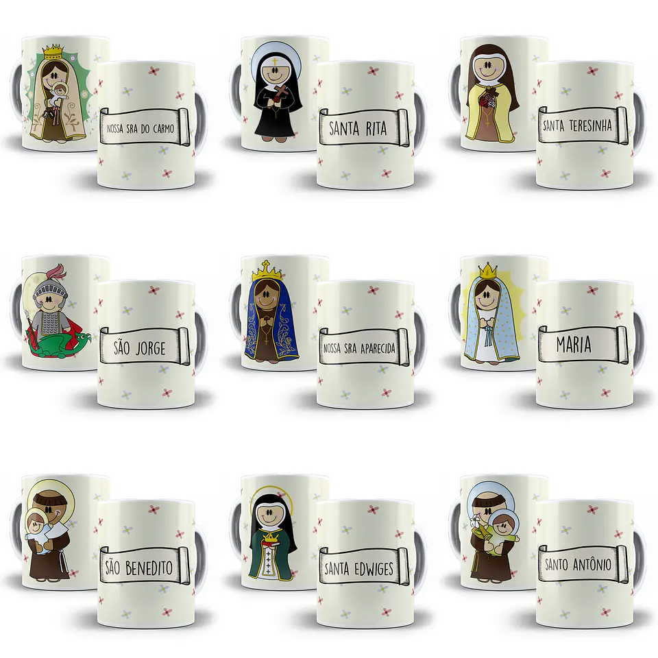 48 Artes para Caneca Santinhos Editável em Corel Draw 1