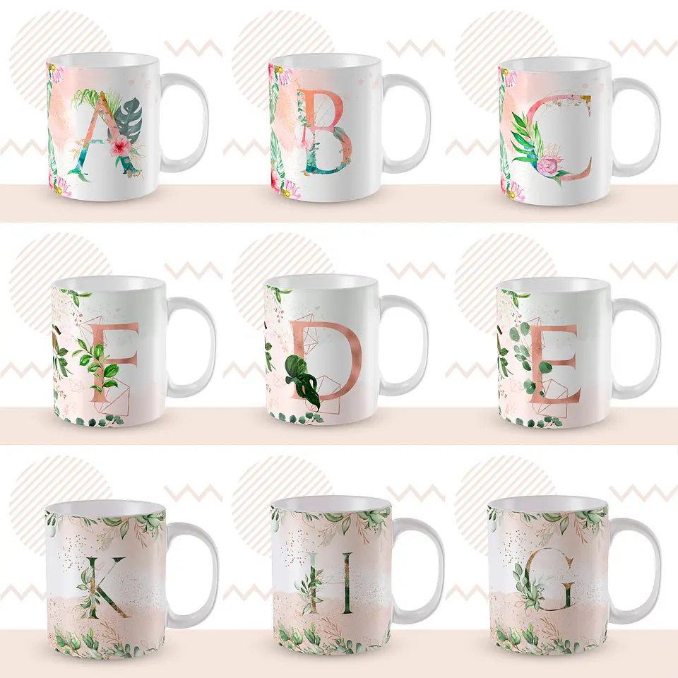 104 Artes para Caneca Alfabeto Arquivo em Jpge/Png 2