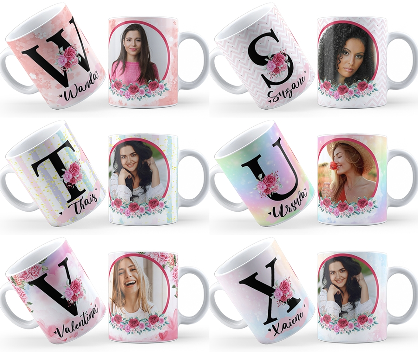 26 Artes Caneca Alfabeto Fotos Editável em Corel Draw 4