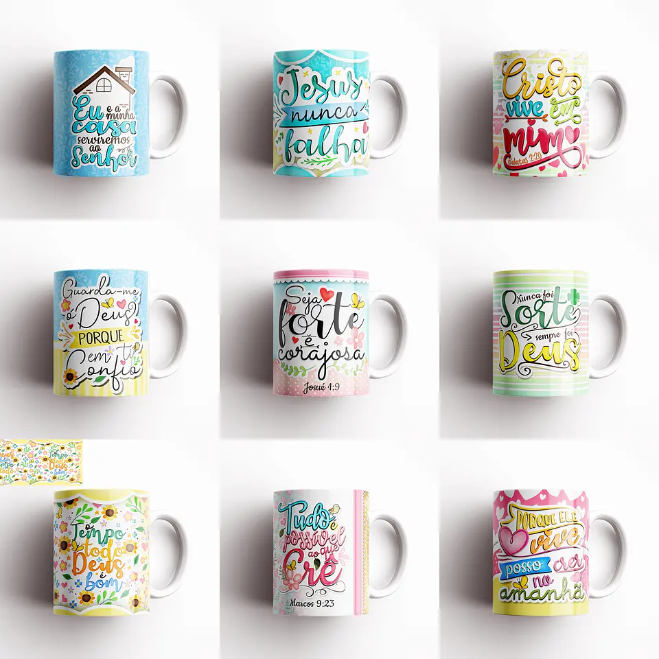 18 Artes para Caneca e Almofada Evangélica Arquivo em Jpge/Png 1