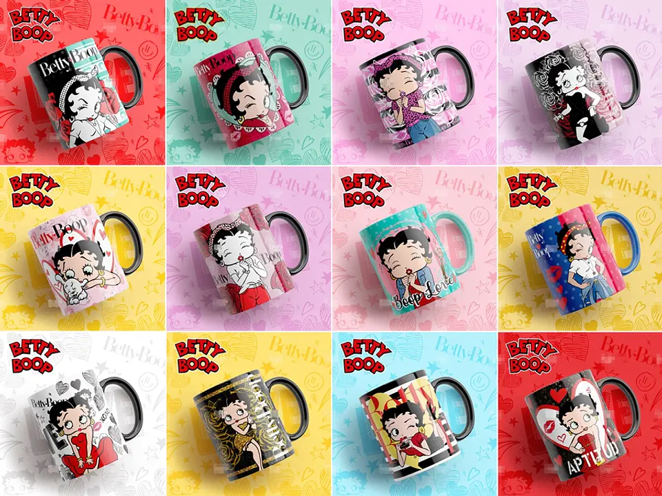 13 Artes Caneca Betty Boop Editável em Photoshop 1