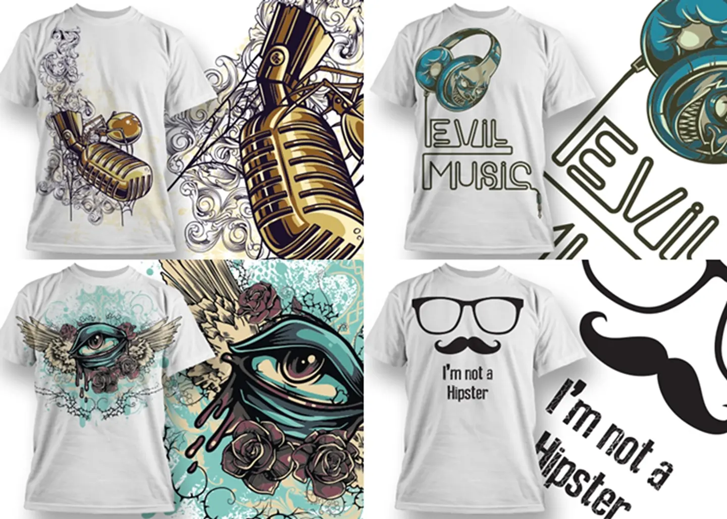 30 Artes para Camisa Caveira Editável em Corel Draw 3