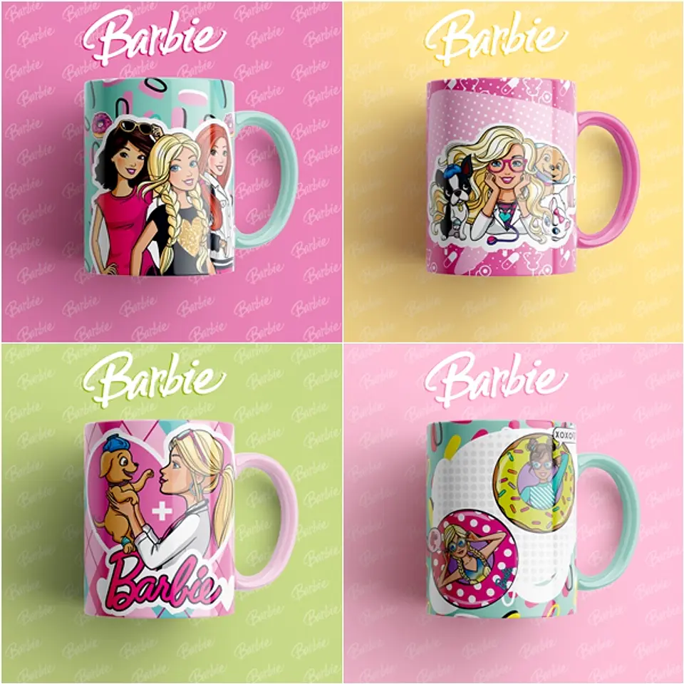30 Artes Caneca Barbie Editável em Photoshop 3