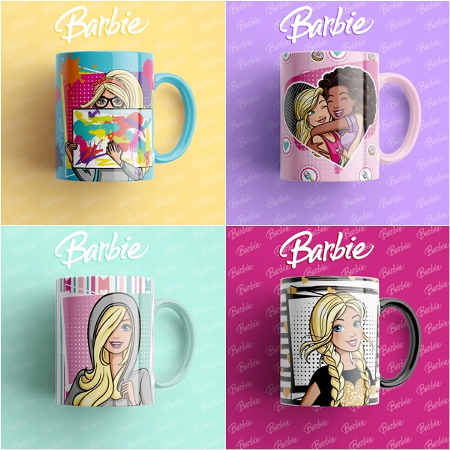 30 Artes Caneca Barbie Editável em Photoshop 4