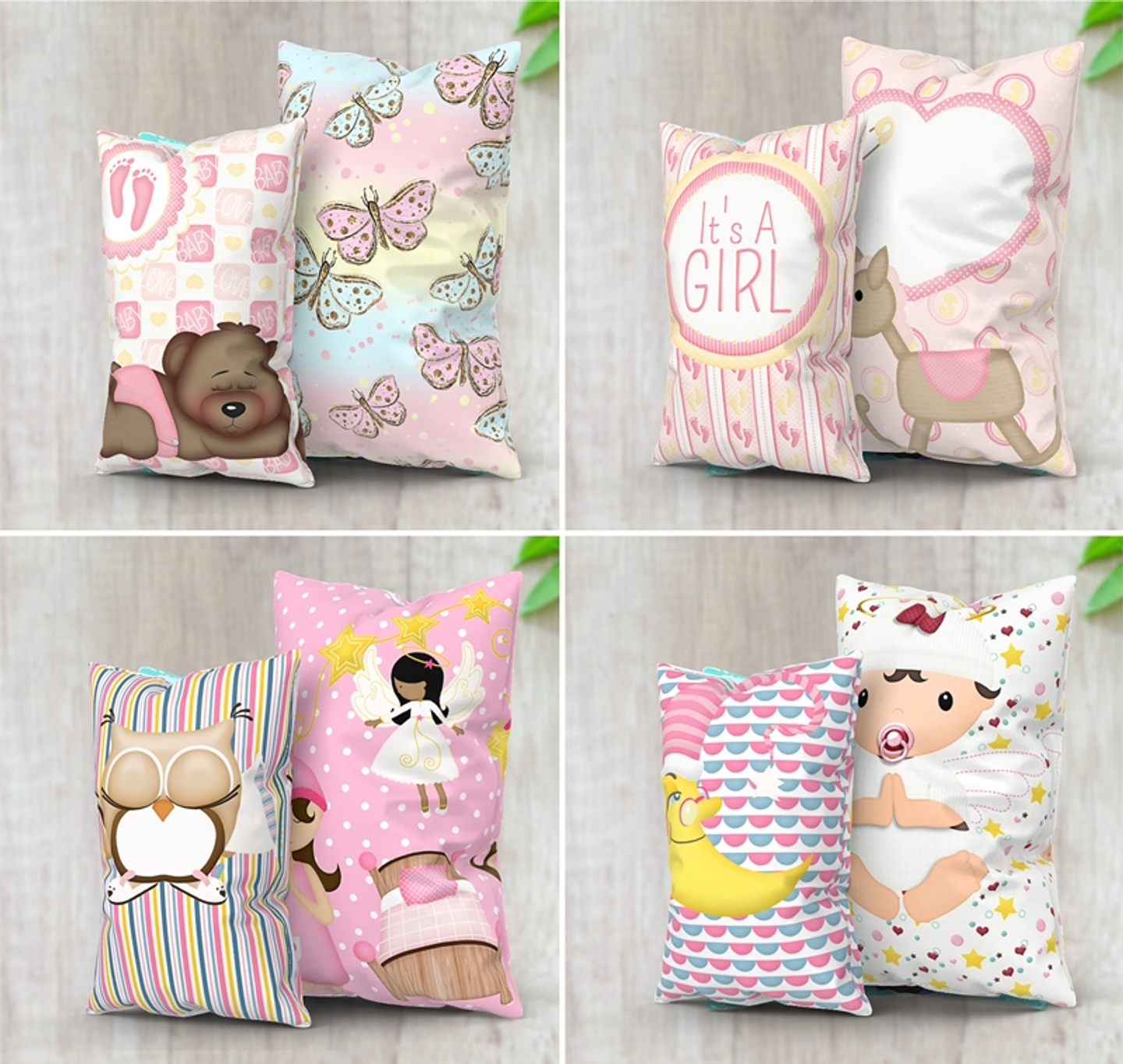 21 Artes para Almofadas e Naninhas Editável em Corel Draw 7