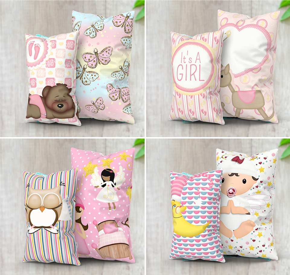 21 Artes para Almofadas e Naninhas Editável em Corel Draw 7