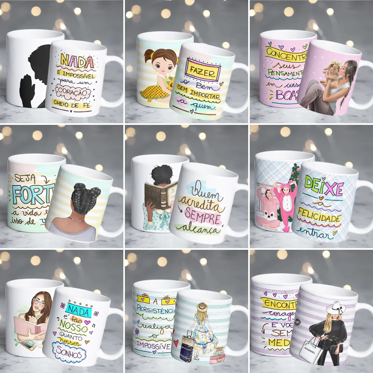 27 Artes para Caneca Mulheres Emponderadas Editável em Corel Draw 1