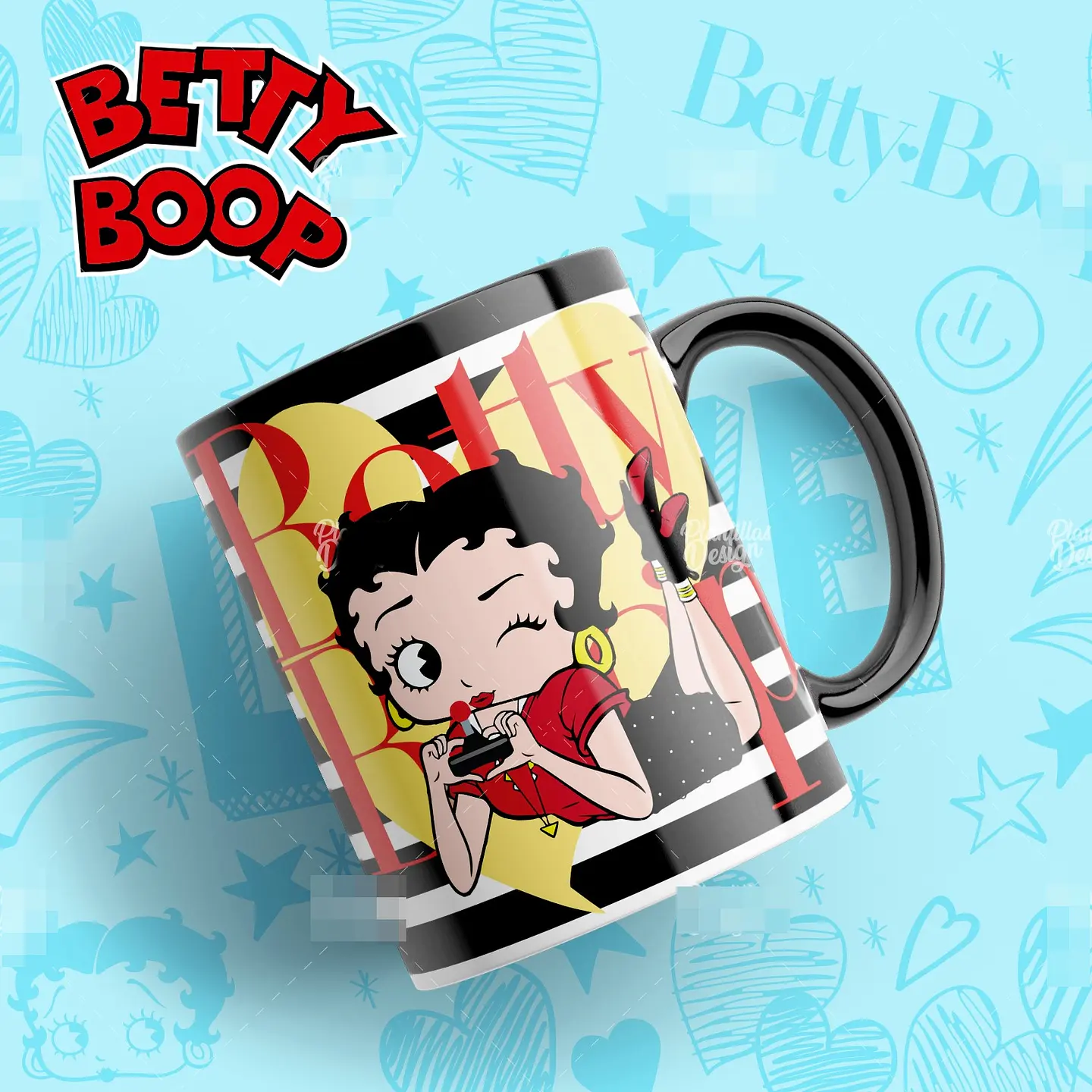 13 Artes Caneca Betty Boop Editável em Photoshop 4