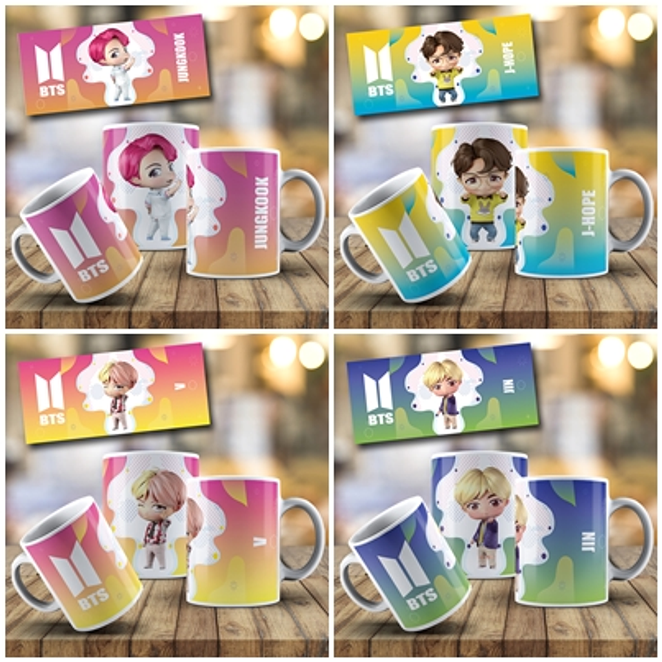 7 Artes Caneca BTS World Editável em Photoshop 3