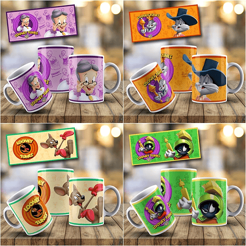 36 Artes Caneca Anime Looney Tunes Editável em Photoshop