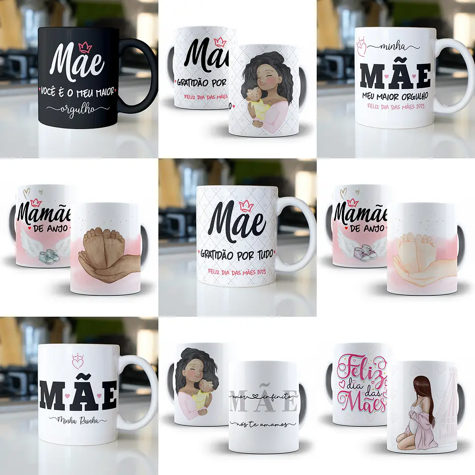 Mega Pacote de Artes para Canecas Dia das Mães Sublimação 2