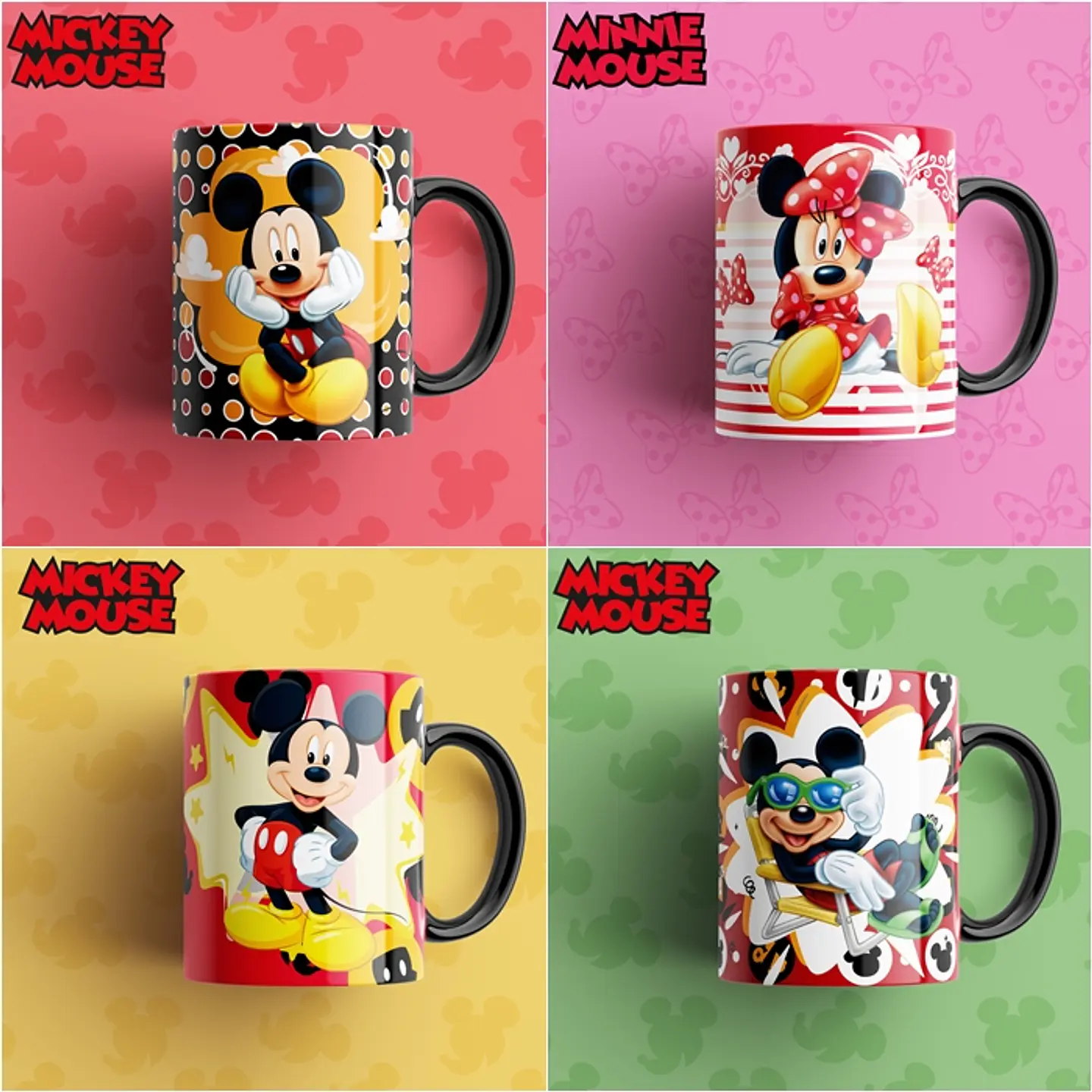 15 Artes Caneca Mickey e Minnie Editável em Photoshop 1