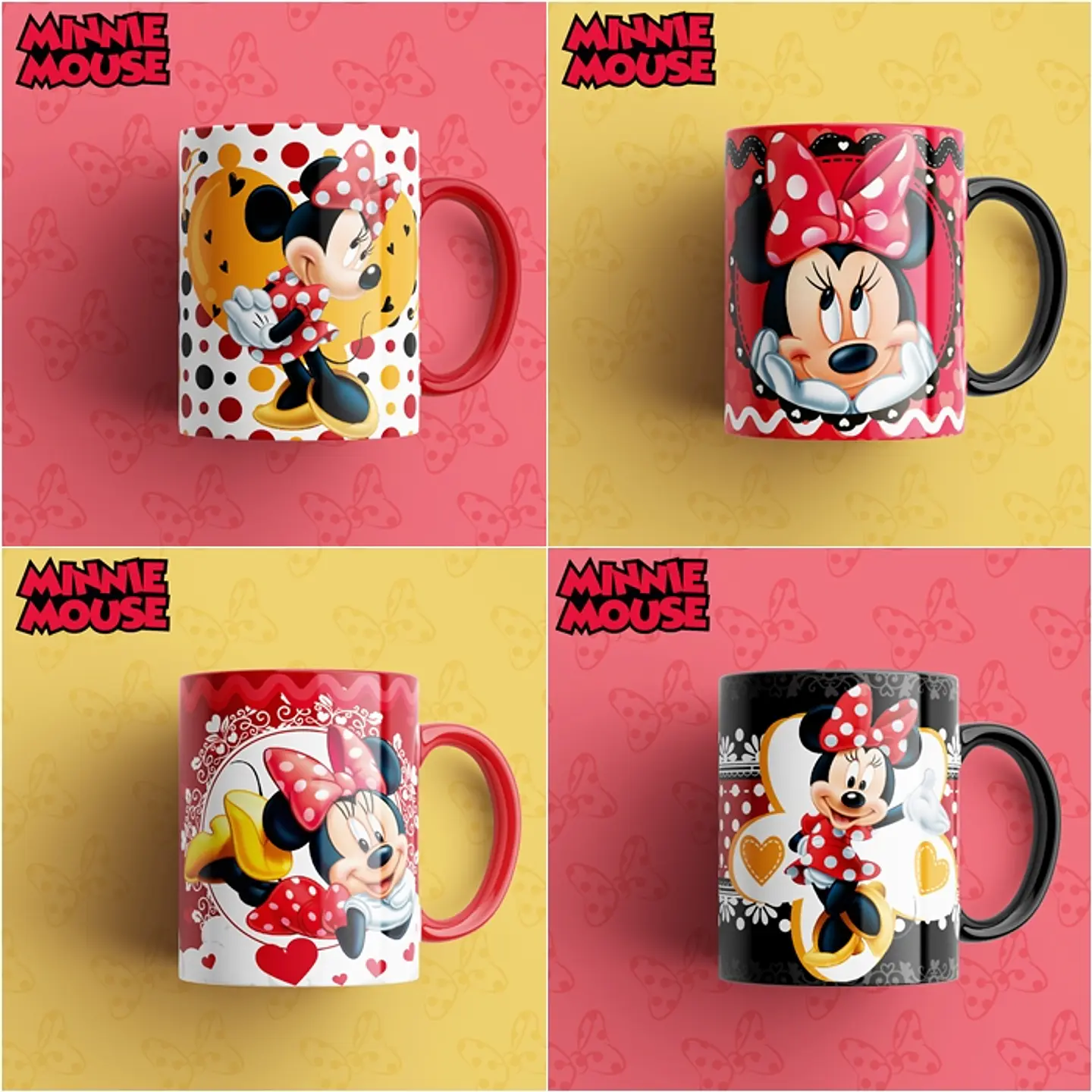 15 Artes Caneca Mickey e Minnie Editável em Photoshop 2