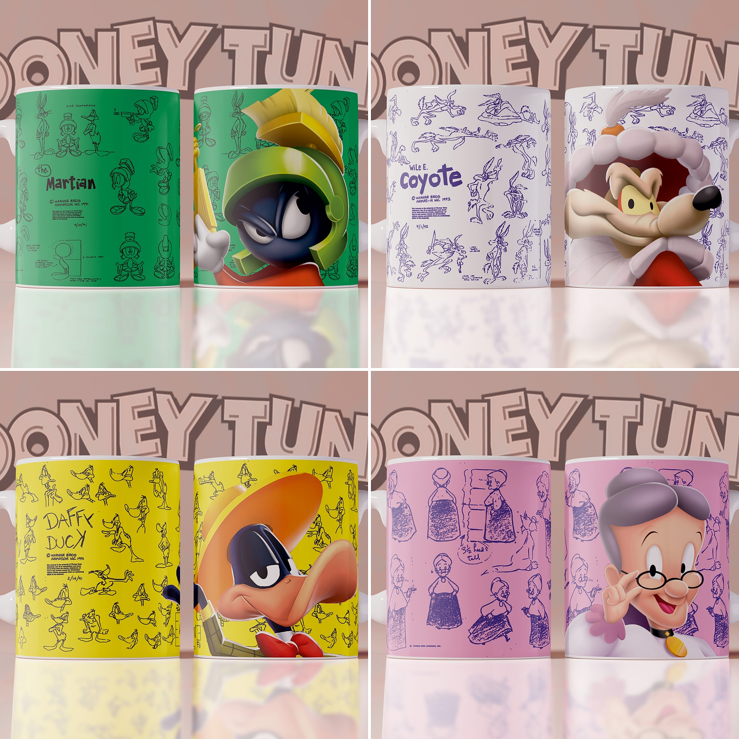 24 Artes Caneca Anime Looney Tunes Editável em Photoshop e Corel 4